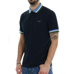 POLO CONTRASTI SUN68 BLU